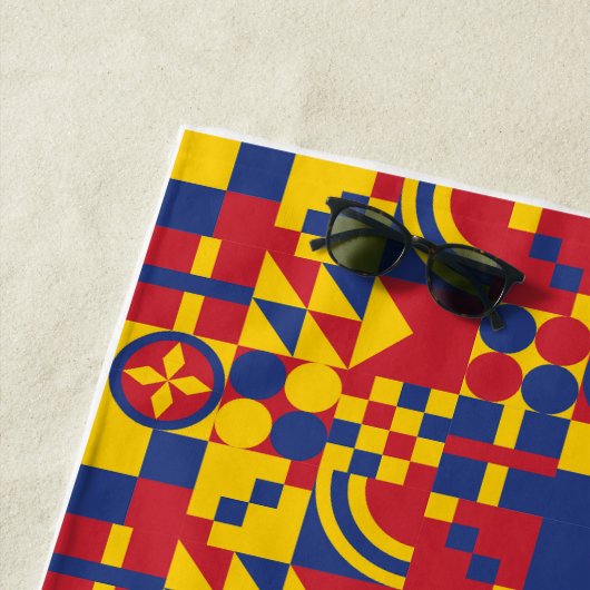 Kolumbien Flag farbenfrohe Muster Strandtuch (Beispiel)