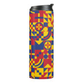 Kolumbien Flag farbenfrohe Muster Thermosbecher (Nach links gedreht)