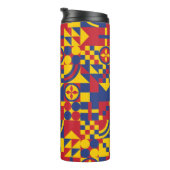 Kolumbien Flag farbenfrohe Muster Thermosbecher (Nach rechts gedreht)
