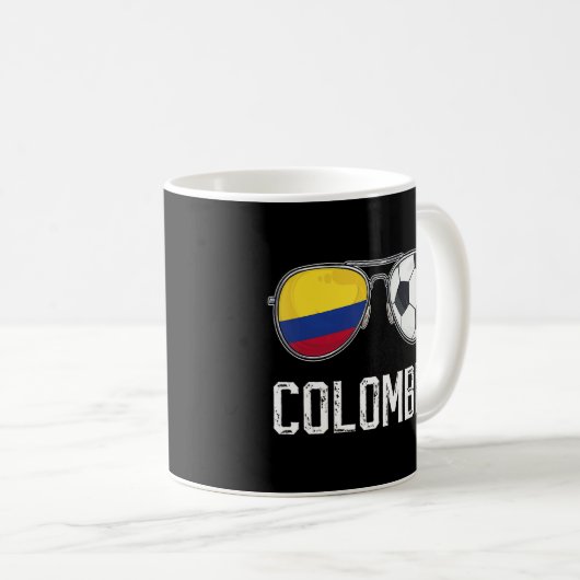 Kolumbien Flag & Football Sunglass kolumbianischen Kaffeetasse (VorderseiteRechts)