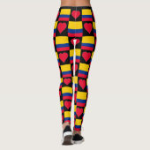 Kolumbien Flag Herz Muster Patriotic Kolumbien Leggings (Rückseite)