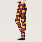 Kolumbien Flag Herz Muster Patriotic Kolumbien Leggings (Links)