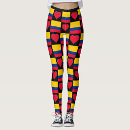 Kolumbien Flag Herz Muster Patriotic Kolumbien Leggings