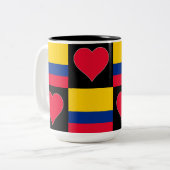 Kolumbien Flag Herz Muster Patriotic Kolumbien Zweifarbige Tasse (Vorderseite Links)