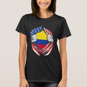 Kolumbien-Flagge Amerikanisch Stolz Auf Mein Kolum T-Shirt