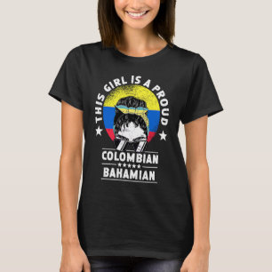 Kolumbien Flagge Bahamas Große Frauen Mädchen Bürg T-Shirt
