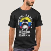 Kolumbien Flagge Dominikanisches Grossfrauenbüro P T-Shirt (Vorderseite)