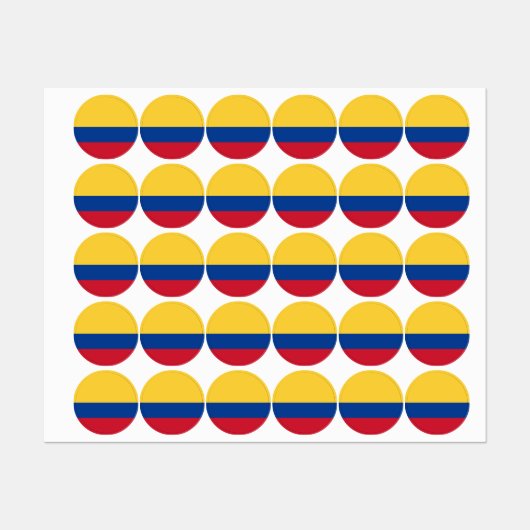 Kolumbien-Flagge Etiketten (Blatt)