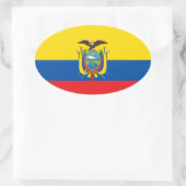 Kolumbien-Flagge - Euro-Sticker Ovaler Aufkleber (Tasche)