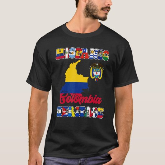 Kolumbien-Flagge: Hispanischer Monat des Denkmals T-Shirt (Vorderseite)