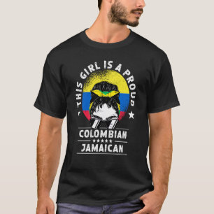 Kolumbien Flagge Jamaika Grodfrau Mädchen Bürger P T-Shirt