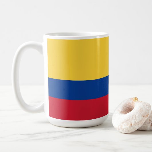 Kolumbien-Flagge Kaffeetasse (Mit Donut)