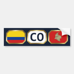Kolumbien-Flagge-Karte-Code-Aufkleber Autoaufkleber