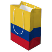 Kolumbien-Flagge Mittlere Geschenktüte (Rückseite Schrägansicht)