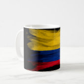 Kolumbien-Flagge-Pinselstrich, nationale Flagge Kaffeetasse (Vorderseite Links)