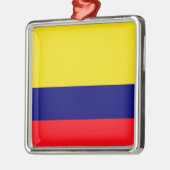 Kolumbien-Flagge Silbernes Ornament (Links)