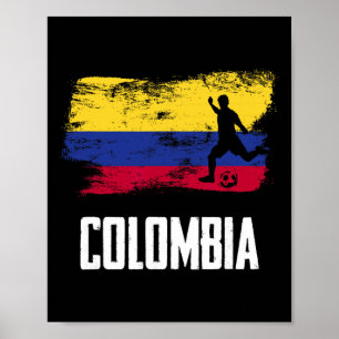 Kolumbien Flagge Trikot kolumbianische Fußballmann Poster
