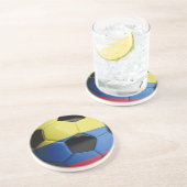 Kolumbien-Flaggen-Fußball Getränkeuntersetzer (Seite)