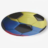 Kolumbien-Flaggen-Fußball Pappteller (Schrägansicht)