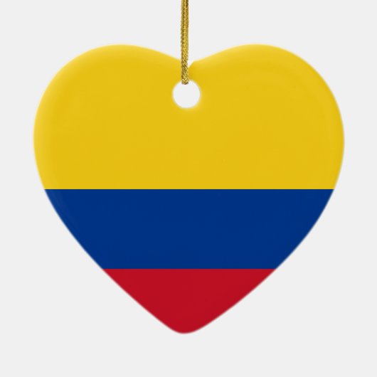 Kolumbien-Flaggen-Herz Keramik Ornament (Hinten)