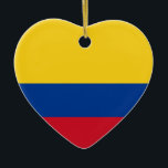 Kolumbien-Flaggen-Herz-Verzierung Keramik Ornament<br><div class="desc">Herz-Verzierung mit der kolumbianischen Staatsflagge bekannt als Tricolor Nacional. Adorno Betrugla bandera De Kolumbien.</div>