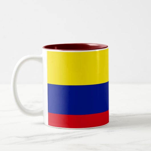 Kolumbien-Flaggen-Tasse Zweifarbige Tasse (Links)