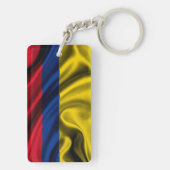 Kolumbien-Flaggengewebe Schlüsselanhänger (Rückseite)