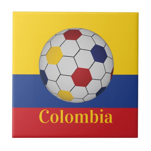 Kolumbien Fußballposter Fliese (Vorderseite)