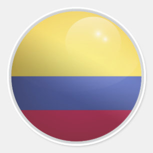 Kolumbien Glossy Circle Flag Runder Aufkleber