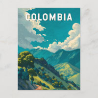 Kolumbien Illustration Travel Art Vintag