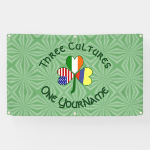 Kolumbien Irland USA Kleeblatt Flagge Personalisie Banner