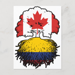 Kolumbien - kanadische Treuhandflagge in Kanada Postkarte