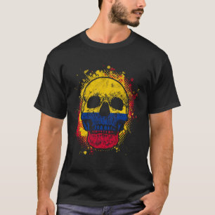 Kolumbien Kolumbianische Flagge Totenkopf T-Shirt