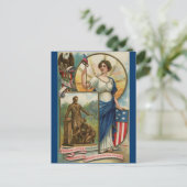 Kolumbien mit Phrygianerkappe, Schild und Adler Postkarte (Stehend Vorderseite)