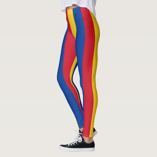 Kolumbien National Flag Colors Vertikal gestreift Leggings (Links)