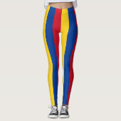 Kolumbien National Flag Colors Vertikal gestreift Leggings (Vorderseite)