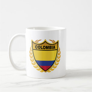Kolumbien National Flag Gold Wappen Abzeichen Kaffeetasse