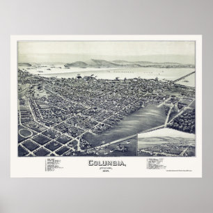 Kolumbien, panoramische Karte PAs - 1894 Poster