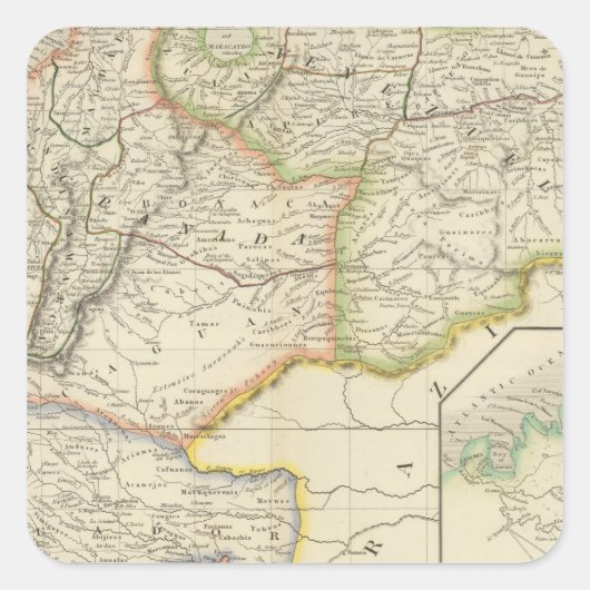 Kolumbien Quadratischer Aufkleber (Vorderseite)