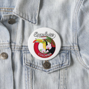 Kolumbien Retro-Logo erkunden Button