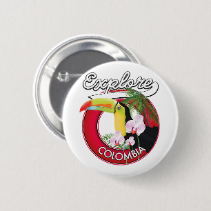Kolumbien Retro-Logo erkunden Button