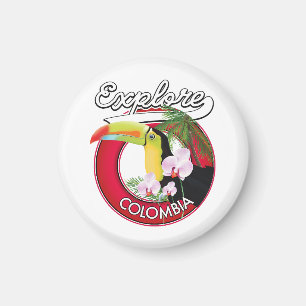 Kolumbien Retro-Logo erkunden Magnet