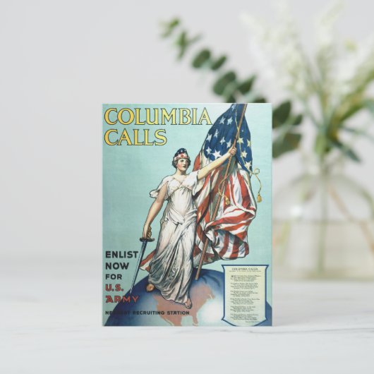 Kolumbien ruft postkarte (Stehend Vorderseite)