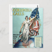 Kolumbien ruft postkarte (Vorne/Hinten)