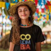 Kolumbien Rustikale Flagge T-Shirt