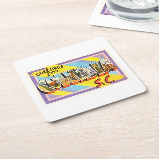 Kolumbien South Carolina Vintage Reise-Postkarte Rechteckiger Pappuntersetzer (angewinkelt)