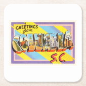 Kolumbien South Carolina Vintage Reise-Postkarte Rechteckiger Pappuntersetzer (Vorderseite)