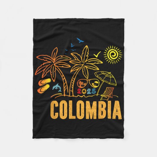 Kolumbien Souvenirs Urlaub 2025 Familienreise Freu Fleecedecke (Vorderseite)