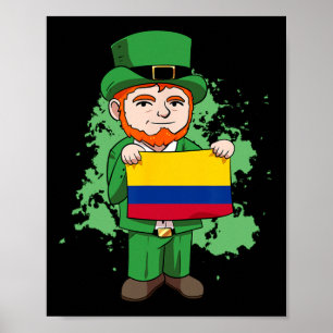 Kolumbien Stolz Kolumbianische Flagge St. Patricks Poster