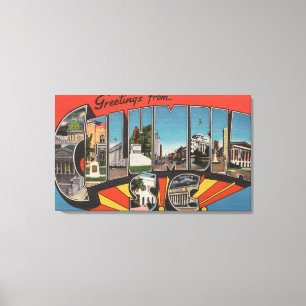 Kolumbien, Süd-Carolina - Große Buchstabenszenen 2 Leinwanddruck